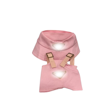 Pink Triangle Streetwear Set for Labubu – Playful Pastel Overalls Edition