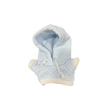 Light Blue Quilted Jacket with White Trim for Labubu