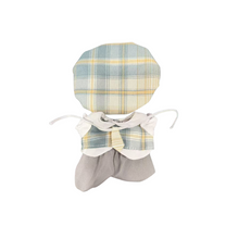 Plaid Cap & Vest Set with White Shirt for Labubu