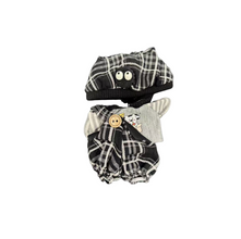 Plaid Overalls & Bunny Ear Hat Set for Labubu
