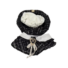 Black Cape & Beret Outfit with Pearl Accent for Labubu