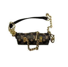 Labubu Mini Round Crossbody Bag - Black with Gold Accent