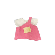 Pink Overalls with Logo Patch & White Shirt for Labubu