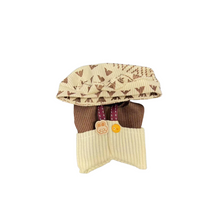 Brown Sweater & Beige Suspender Pants with Bear Patch for Labubu