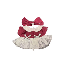 Maroon Bow & Tulle Skirt Set for Labubu