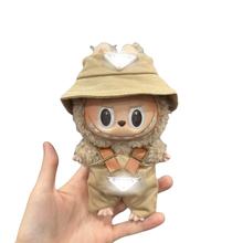 Beige Explorer Set – ‘PRADA’ Hat & Overalls Inspired by Prada for Labubu Collectibles