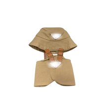 Beige Explorer Set – ‘PRADA’ Hat & Overalls Inspired by Prada for Labubu Collectibles