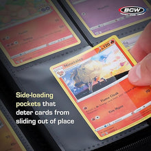 BCW Z-Folio 9-Pocket LX Album - Black | Secure Zipper Card Organizer | Premium Leatherette Card Collection Binder | Trading Card Binder for Pokemon, MTG, Sport Cards and More