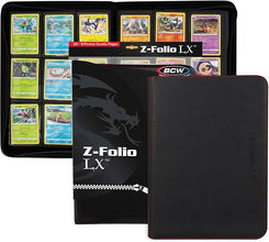 BCW Z-Folio 9-Pocket LX Album - Black | Secure Zipper Card Organizer | Premium Leatherette Card Collection Binder | Trading Card Binder for Pokemon, MTG, Sport Cards and More