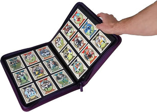BCW Z-Folio 9-Pocket LX Album - Purple | Secure Zipper Card Organizer | Premium Leatherette Card Collection Binder | Trading Card Binder for Pokemon, MTG, Sport Cards and More
