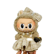 Labubu Miu Inspired Dress and Bow -Beige