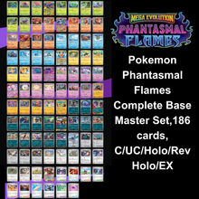 Pokemon Phantasmal Flames Complete Base Master Set,186 cards, C/UC/Holo/RevHolo/EX