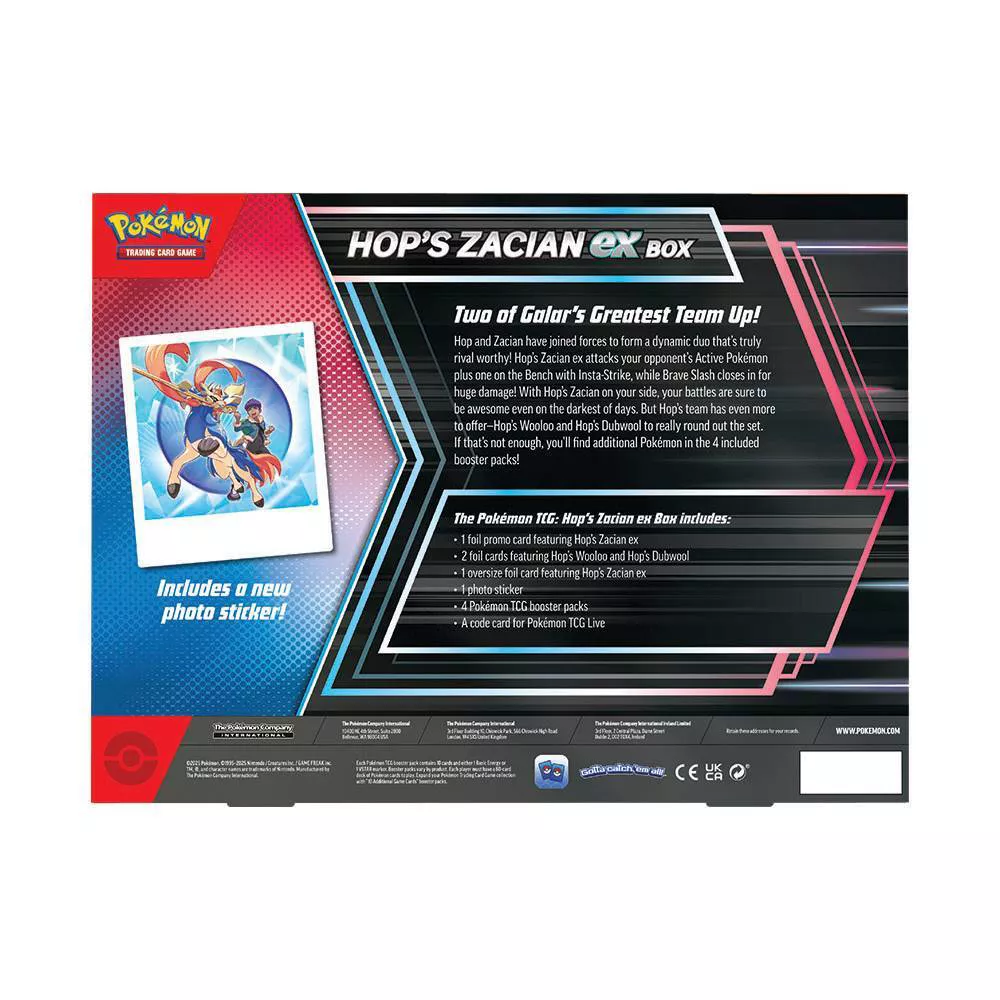 Hop's Zacian ex Pokemon Box