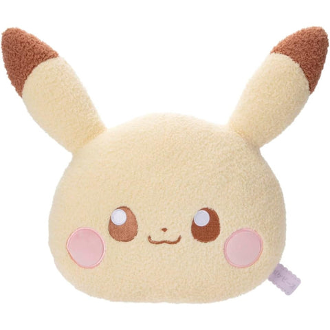 Japan Pokemon Stuffed Plush Face Cushion - Pikachu / Pokepeace