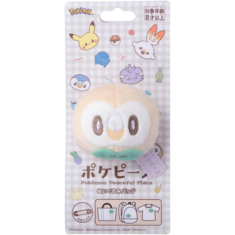 Japan Pokemon Poképeace Plush Badge - Rowlet