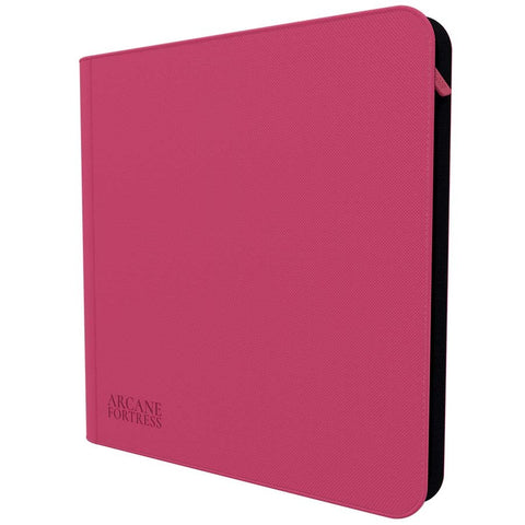 ARCANE FORTRESS: SOLID COLOR: PINK 12-POCKET ZIPPER BINDER