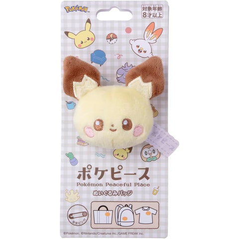 Japan Pokemon Poképeace Plush Badge - Pichu