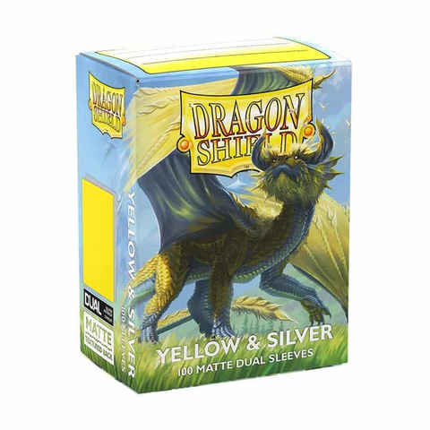 Dragon Shield Sleeves: Standard Matte Dual 100 Count - Yellow & Silver