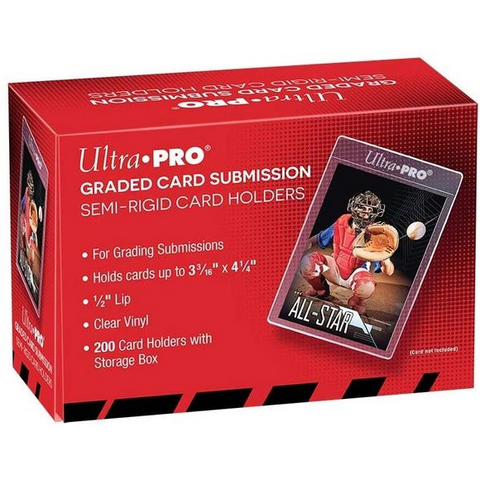 Ultra Pro Graded Card Submission Semi Rigid 1/2-inch Lip Tall Sleeves | 200-Count with Storage Box