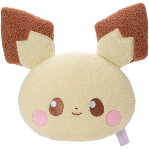 Japan Pokemon Stuffed Plush Face Cushion - Pichu / Pokepeace