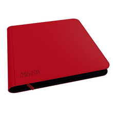 ARCANE FORTRESS: SOLID COLOR: RED 12-POCKET ZIPPER BINDER