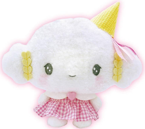 Japan Sanrio Fluffy Plush Toy (S) - Cogimyun : 10th Anniversary Gingham Heart Ice Cream