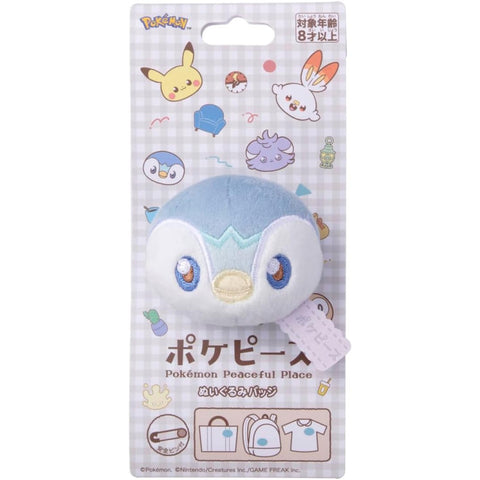 Japan Pokemon Poképeace Plush Badge - Piplup