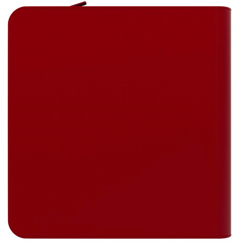 ARCANE FORTRESS: SOLID COLOR: RED 12-POCKET ZIPPER BINDER