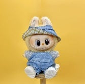 Denim Dress & Straw Hat Set for Labubu