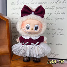Maroon Bow & Tulle Skirt Set for Labubu